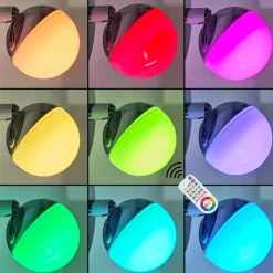 Applique Muralesanchequias Led Chrome, 1 Lumiere, Telecommandes, Changeur De Couleurs