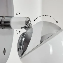 Applique Muralesanchequias Led Chrome, 1 Lumiere, Telecommandes, Changeur De Couleurs