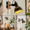 Applique Muraletina Chrome, Bois Fonce, Noir, 1 Lumiere