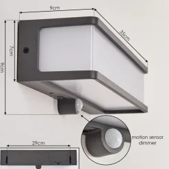 Applique Solaireburseryd Led Anthracite, 1 Lumiere, Detecteur De Mouvement