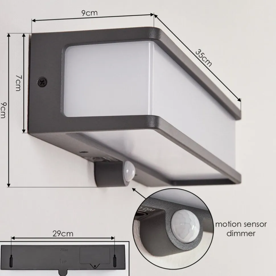 Applique Solaireburseryd Led Anthracite, 1 Lumiere, Detecteur De Mouvement