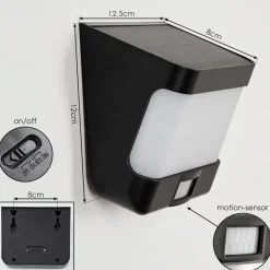 Applique Solairecolchagua Led Noir, Blanc, 1 Lumiere, Detecteur De Mouvement