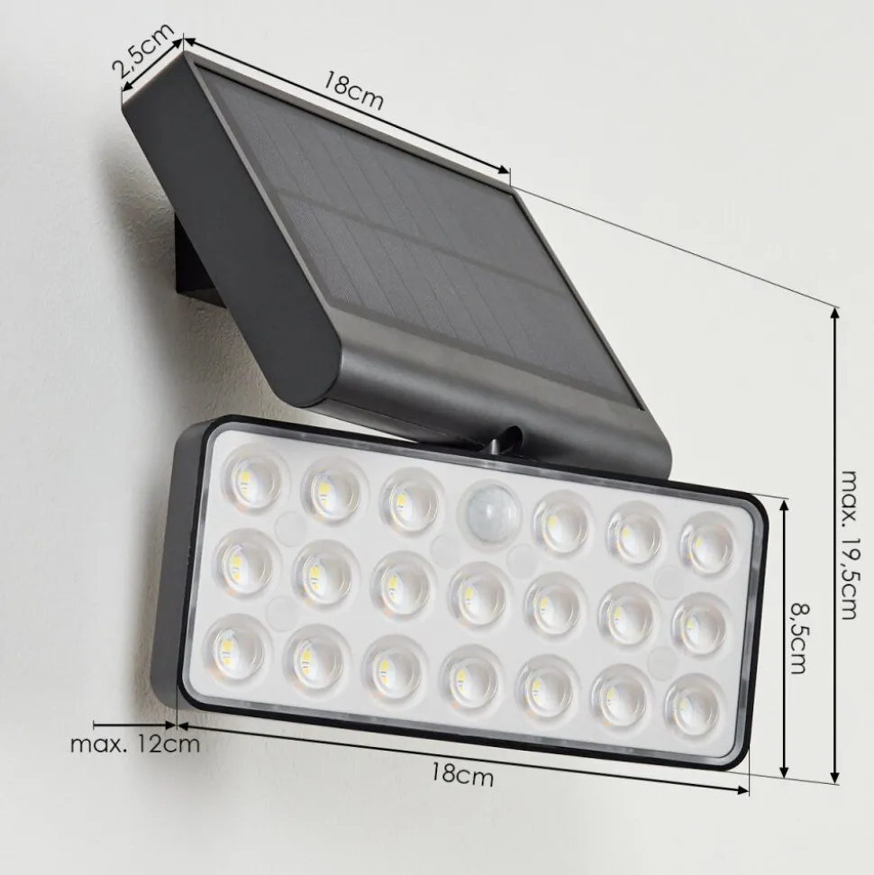 Applique Solaireestampes Led Anthracite, 1 Lumiere, Detecteur De Mouvement