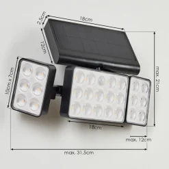 Applique Solaireestampes Led Anthracite, 1 Lumiere, Detecteur De Mouvement