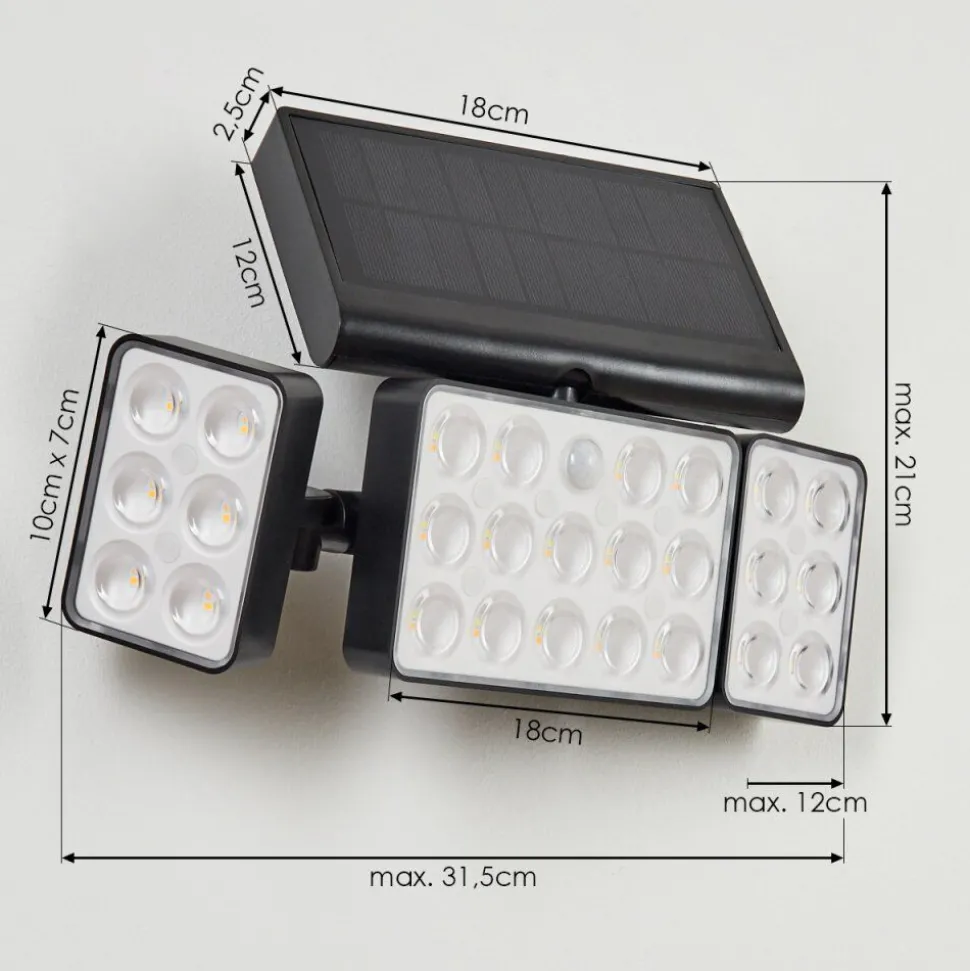 Applique Solaireestampes Led Anthracite, 1 Lumiere, Detecteur De Mouvement