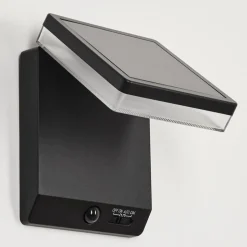 Applique Solairelonquimai Led Noir, 1 Lumiere, Detecteur De Mouvement