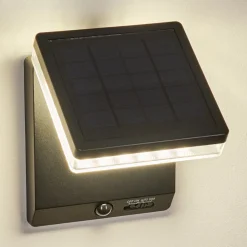 Applique Solairelonquimai Led Noir, 1 Lumiere, Detecteur De Mouvement