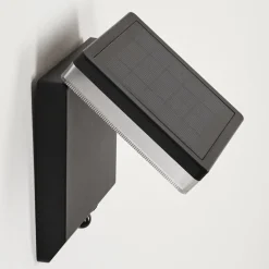 Applique Solairelonquimai Led Noir, 1 Lumiere, Detecteur De Mouvement