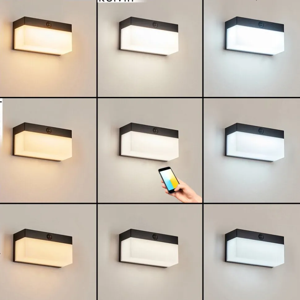 Applique Solairemalalhue Led Noir, 1 Lumiere, Detecteur De Mouvement