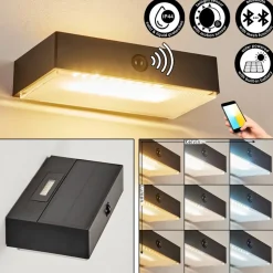 Applique Solaireseilhac Led Noir, 1 Lumiere, Detecteur De Mouvement