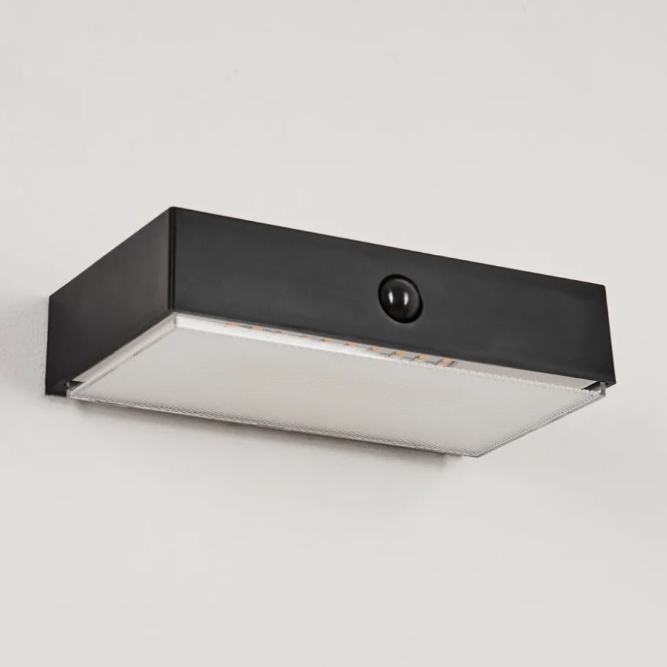 Applique Solaireseilhac Led Noir, 1 Lumiere, Detecteur De Mouvement