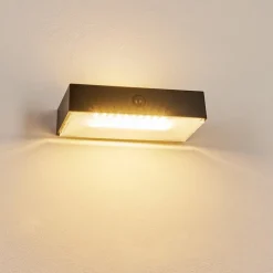 Applique Solaireseilhac Led Noir, 1 Lumiere, Detecteur De Mouvement