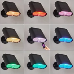 Applique Solaireusmagama Led Noir, 1 Lumiere, Detecteur De Mouvement