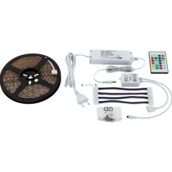 Bande Lumineuse Led Stripes-Flex Eglo Transparent, 1 Lumiere, Telecommandes, Changeur De Couleurs