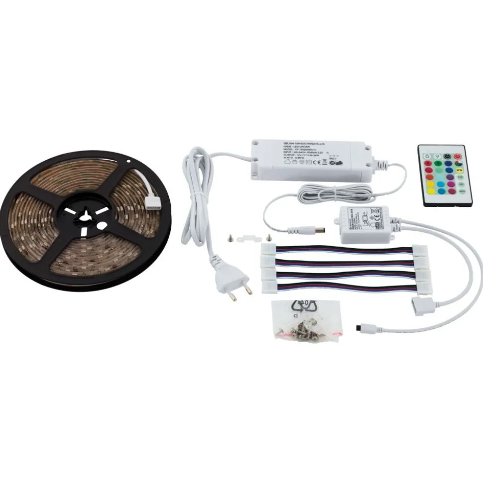Bande Lumineuse Led Stripes-Flex Eglo Transparent, 1 Lumiere, Telecommandes, Changeur De Couleurs