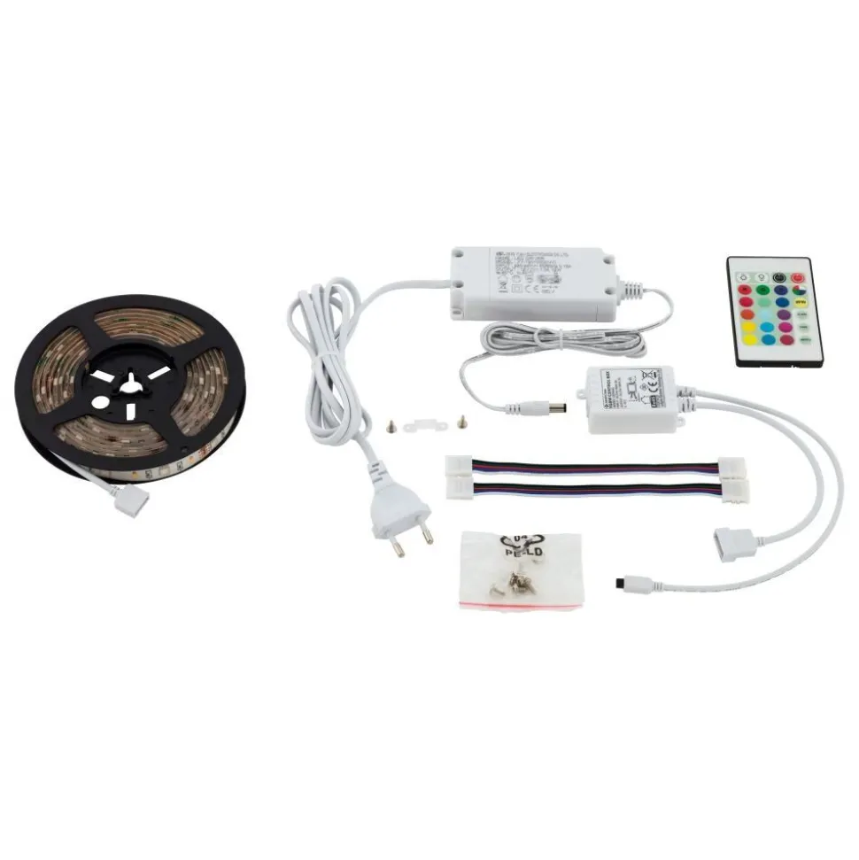 Bande Lumineuse Led Stripes-Flex Eglo Transparent, 1 Lumiere, Telecommandes, Changeur De Couleurs