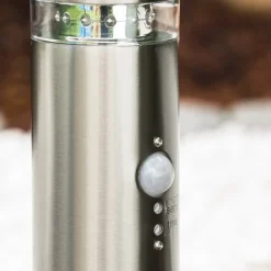 Borne D'Eclairage Avize Acier Inoxydable, 1 Lumiere, Detecteur De Mouvement