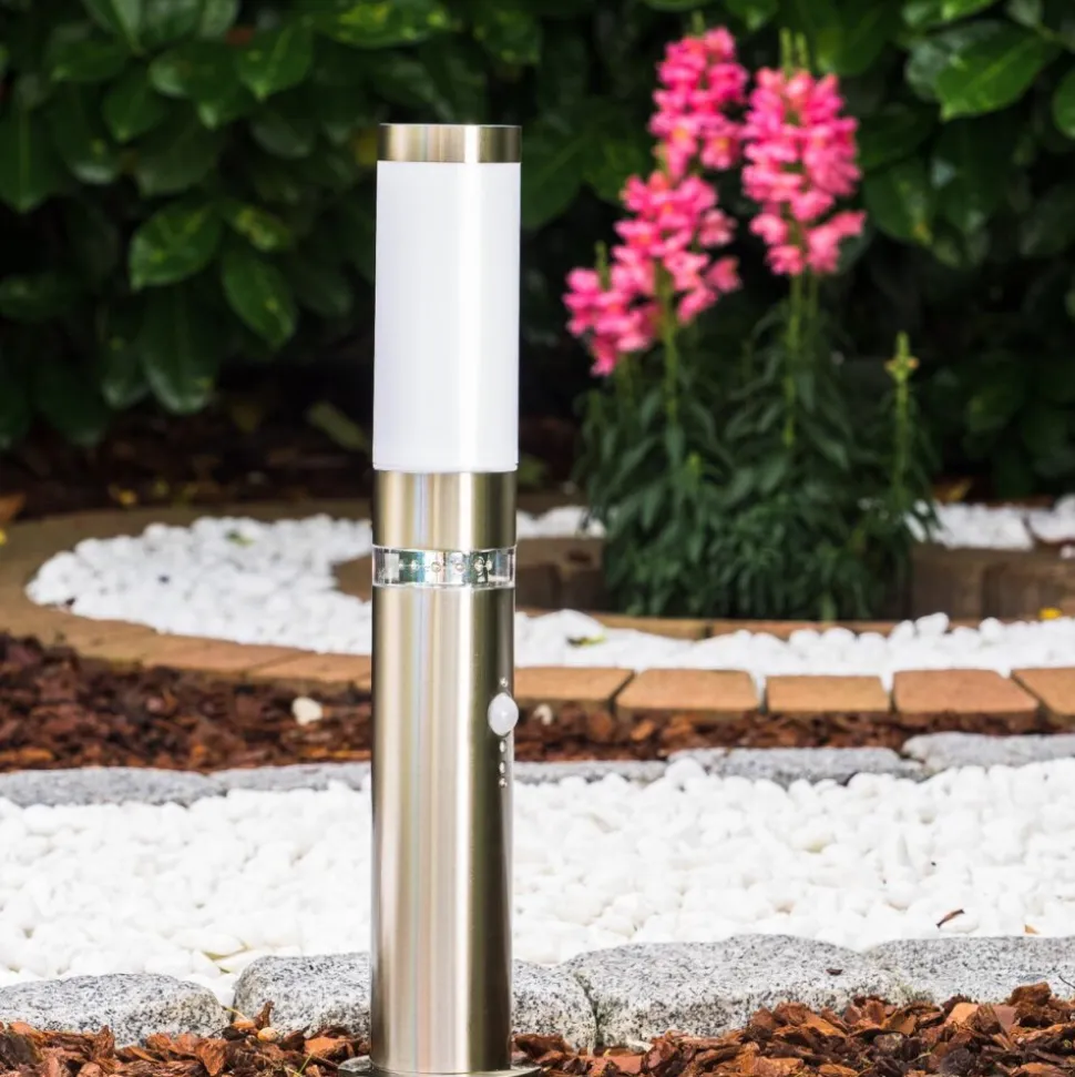 Borne D'Eclairage Avize Acier Inoxydable, 1 Lumiere, Detecteur De Mouvement