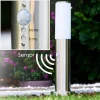 Borne D'Eclairage Caserta Acier Inoxydable, 1 Lumiere, Detecteur De Mouvement
