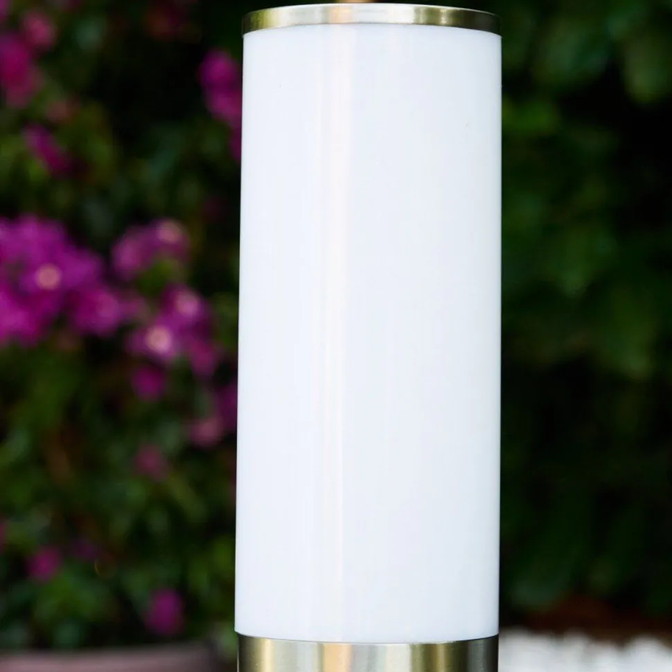 Borne D'Eclairage Caserta Acier Inoxydable, 1 Lumiere, Detecteur De Mouvement
