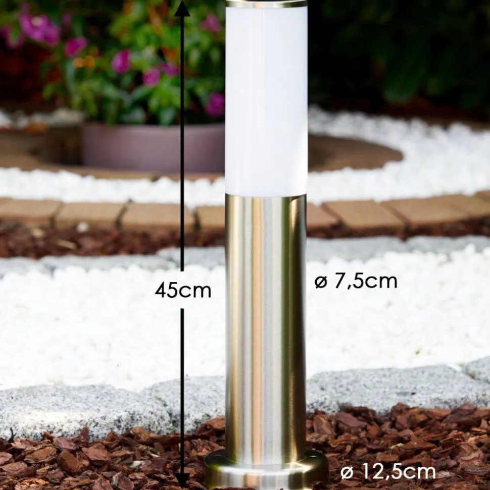 Borne D'Eclairage Caserta Acier Inoxydable, 1 Lumiere