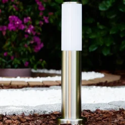 Borne D'Eclairage Caserta Acier Inoxydable, 1 Lumiere