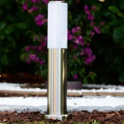 Borne D'Eclairage Caserta Acier Inoxydable, 1 Lumiere