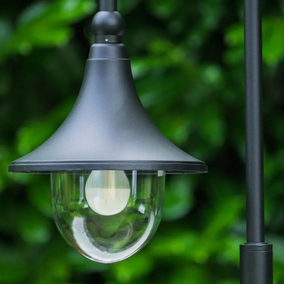 Borne D'Eclairage Elgin Noir, 1 Lumiere
