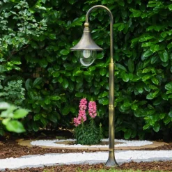 Borne D'Eclairage Elgin Noir Dore, 1 Lumiere