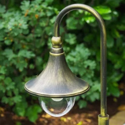 Borne D'Eclairage Elgin Noir Dore, 1 Lumiere