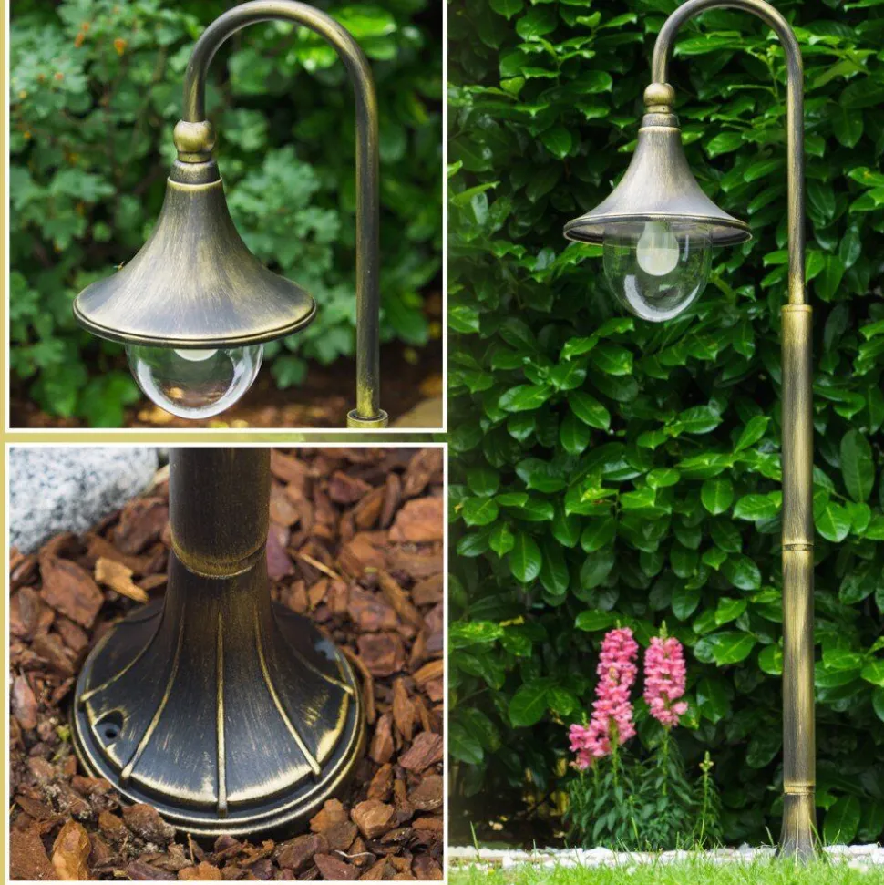 Borne D'Eclairage Elgin Noir Dore, 1 Lumiere