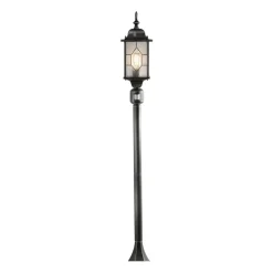 Borne D'Eclairage Konstsmide Milano Noir, 1 Lumiere, Detecteur De Mouvement