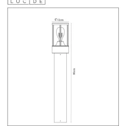Borne D'Eclairage Lucide Lori Anthracite, Detecteur De Mouvement