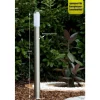 Borne D'Eclairage Massive Mygarden Utrecht Acier Inoxydable, Blanc, 1 Lumiere, Detecteur De Mouvement