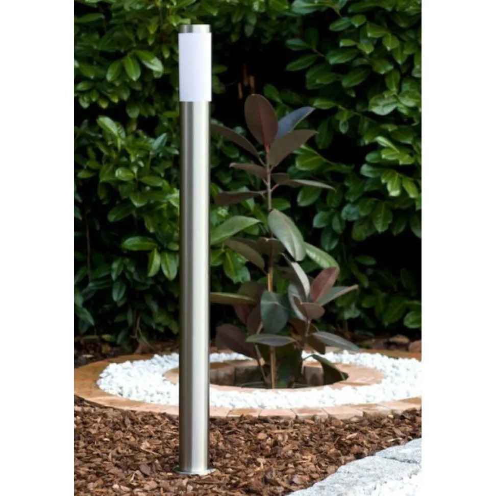 Borne D'Eclairage Massive Mygarden Utrecht Acier Inoxydable, Blanc, 1 Lumiere, Detecteur De Mouvement