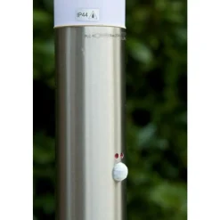 Borne D'Eclairage Massive Mygarden Utrecht Acier Inoxydable, Blanc, 1 Lumiere, Detecteur De Mouvement