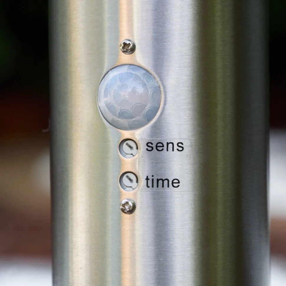 Borne D'Eclairage Tunes Acier Inoxydable, 1 Lumiere, Detecteur De Mouvement