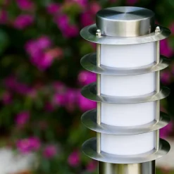 Borne D'Eclairage Tunes Acier Inoxydable, 1 Lumiere, Detecteur De Mouvement