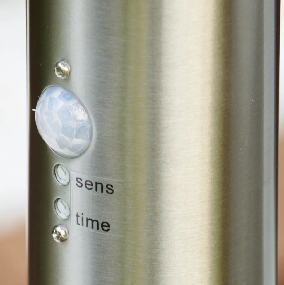 Borne D'Eclairage Tunes Acier Inoxydable, 1 Lumiere, Detecteur De Mouvement