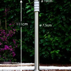Borne D'Eclairage Tunes Acier Inoxydable, 1 Lumiere