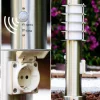 Borne D'Eclairage Tunes Acier Inoxydable, 1 Lumiere, Detecteur De Mouvement