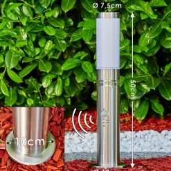 Borne D'Eclairage Walise Acier Inoxydable, 1 Lumiere, Detecteur De Mouvement