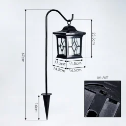 Borne Lumineuse Alavas Led Noir, 1 Lumiere