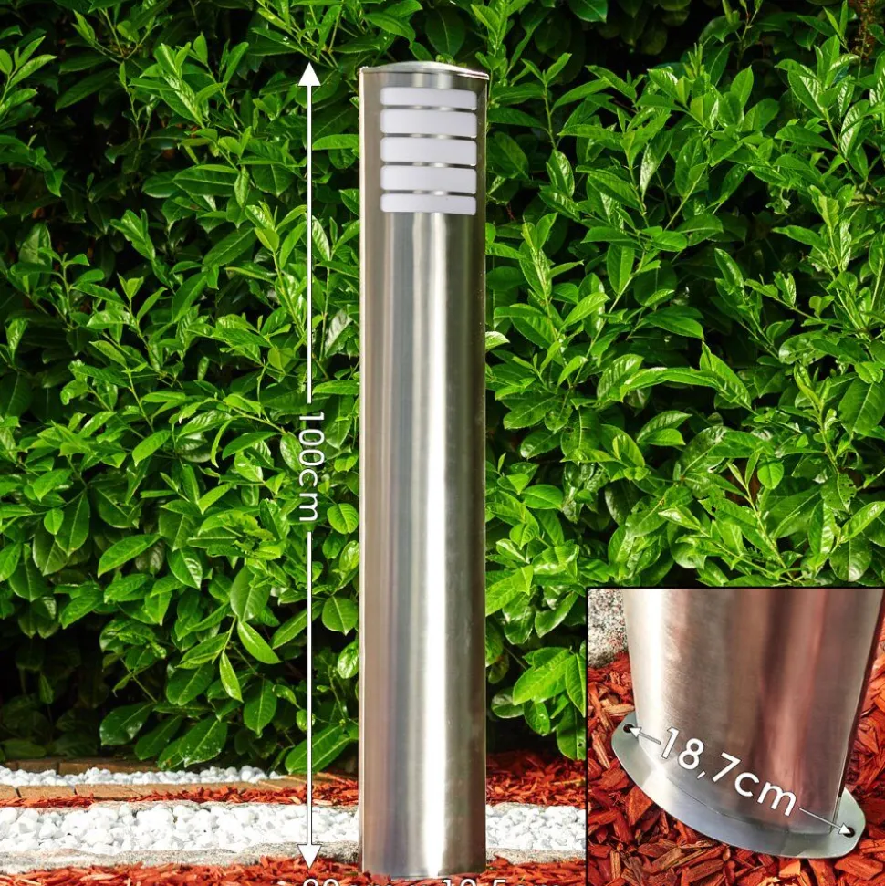 Borne Lumineuse Alslev Acier Inoxydable, 1 Lumiere
