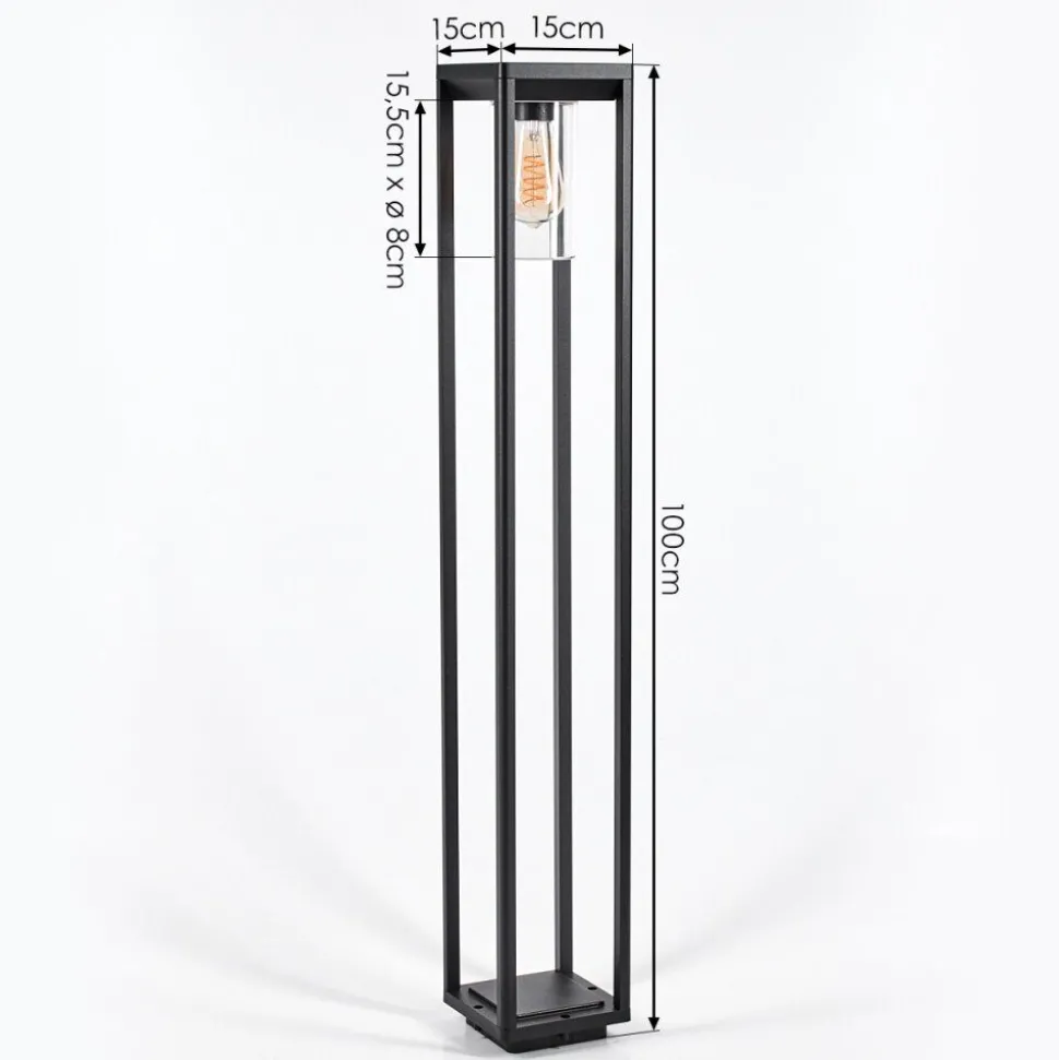 Borne Lumineuse Baoshan Noir, 1 Lumiere
