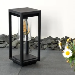 Borne Lumineuse Baoshan Noir, 1 Lumiere