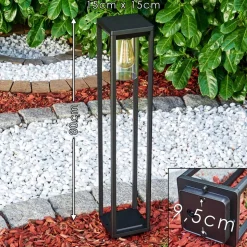 Borne Lumineuse Baoshan Noir, 1 Lumiere
