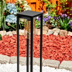 Borne Lumineuse Baoshan Noir, 1 Lumiere, Detecteur De Mouvement