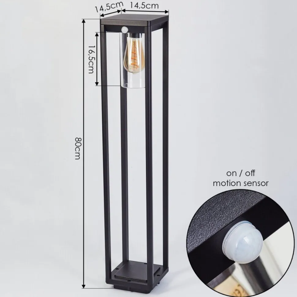 Borne Lumineuse Baoshan Noir, 1 Lumiere, Detecteur De Mouvement