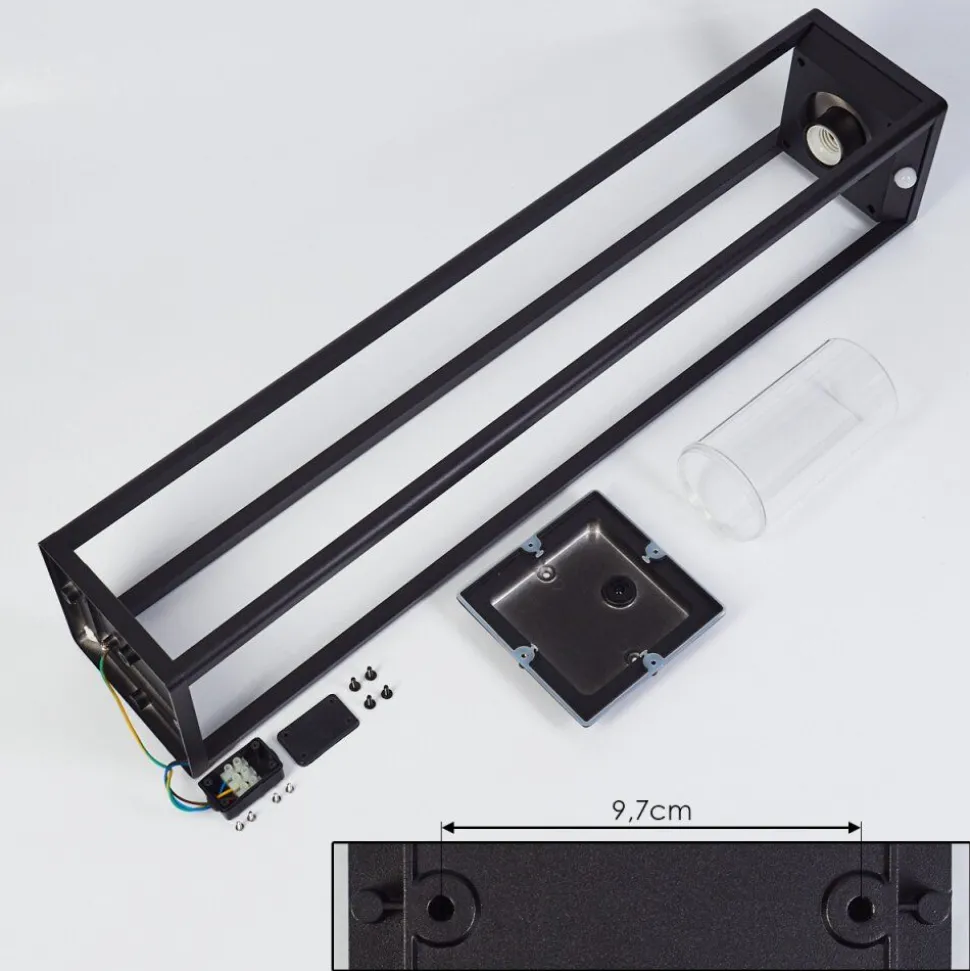 Borne Lumineuse Baoshan Noir, 1 Lumiere, Detecteur De Mouvement